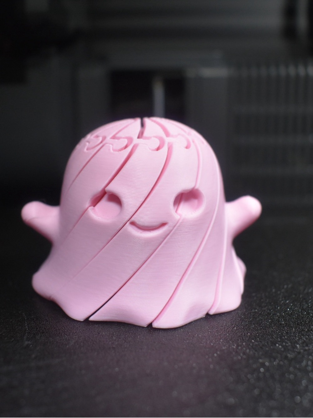 3D printed Pink Ghost fidget Toy – Cute Smiling Ghost
